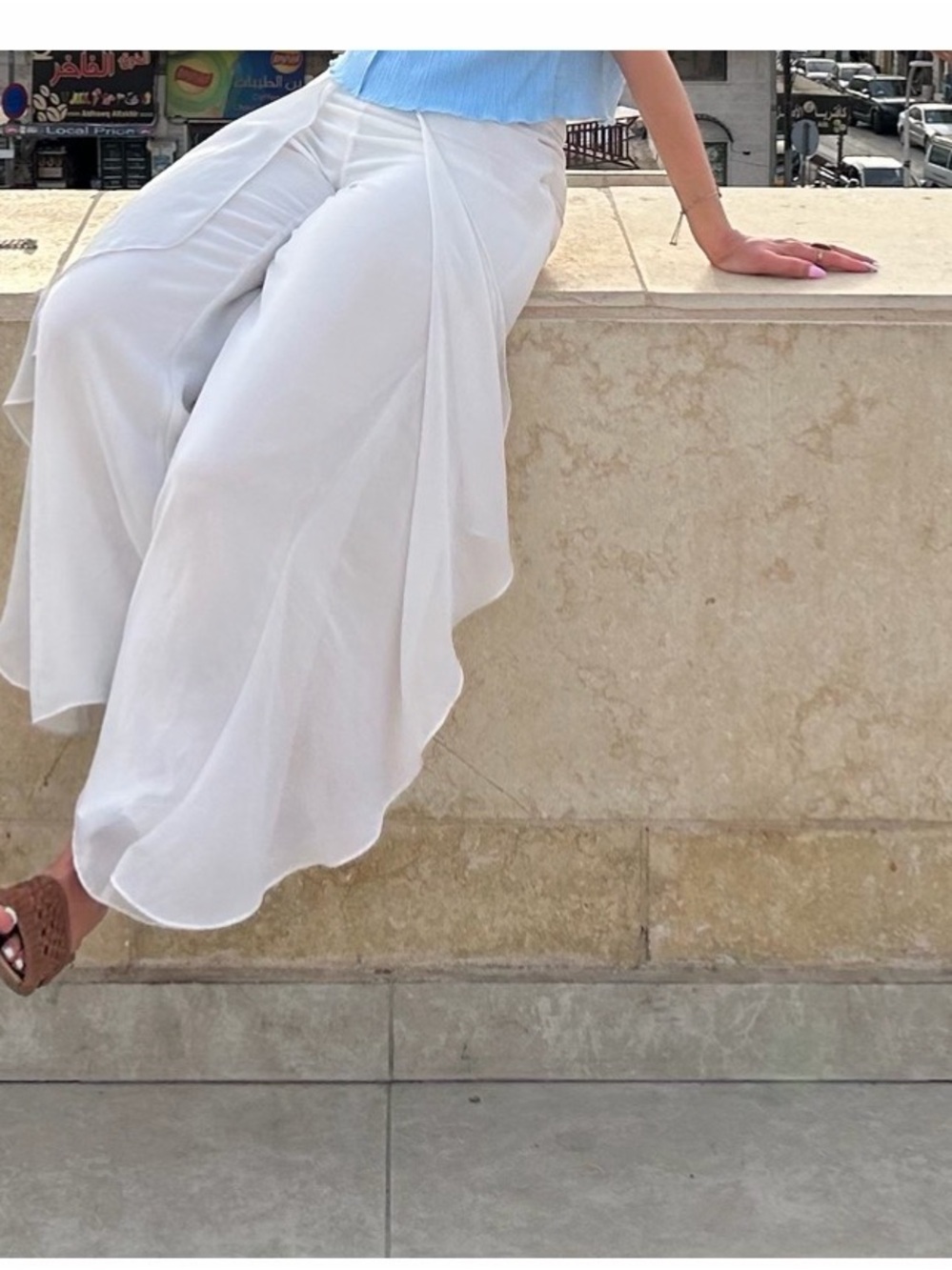 Flowy White Wide-Leg Palazzo Pants